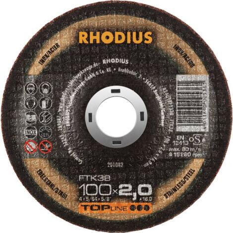 Rhodius FTK38 201082 Jeu de disque à tronçonner 25 pc(s) acier inoxydable, acier