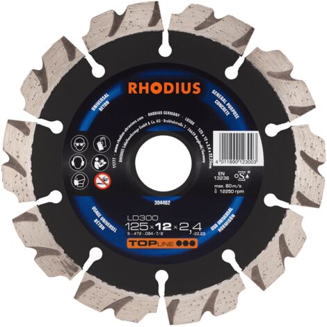 RHODIUS LD300, 1 Stück, 115 x 12,0 x 2,4 mm, Diamanttrennscheibe