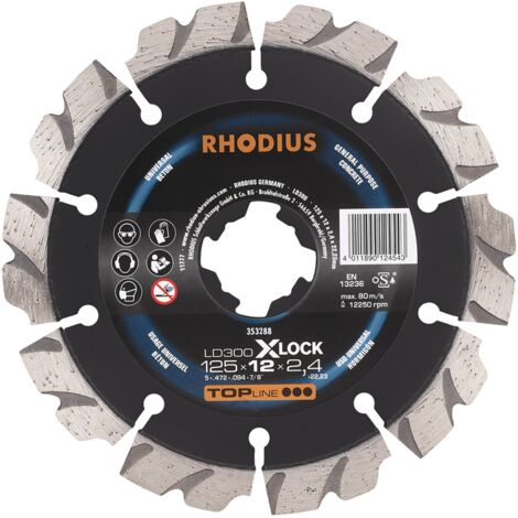 RHODIUS LD300 X-LOCK, 1 Stück, 115 x 12 x 2,4 mm, X-LOCK Diamanttrennscheibe