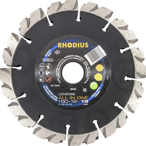 RHODIUS LD403S ALL IN ONE, 1 Stück, 150 x 12,0 x 19,0 mm, Diamantfräse