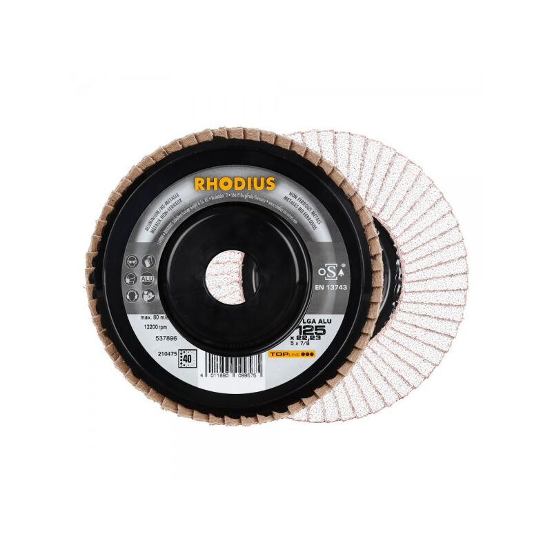 Disco segmentado Diámetro 125 mm Taladrado ø 22,23 mm Metales no férricos lga alu Rhodius 210476