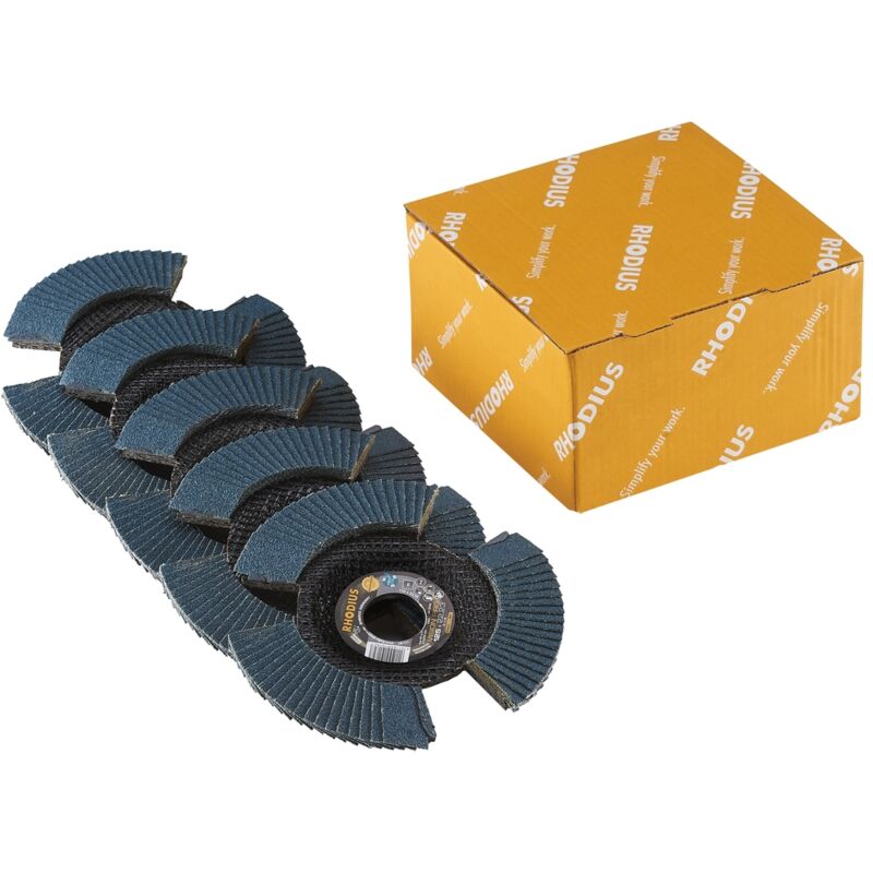 Pack de 5 - Disque à lamelles - proline - visio pro pack - 125 x 22,23mm - Grain 80 - Rhodius