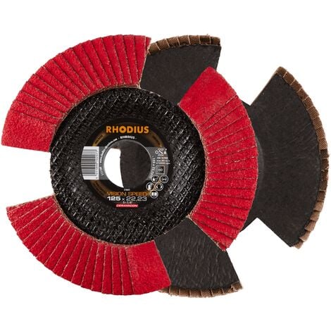 RHODIUS ABRASIVES 1x Rhodius VISION SPEED Fächerschleifscheibe Korn:40 Ø125mm