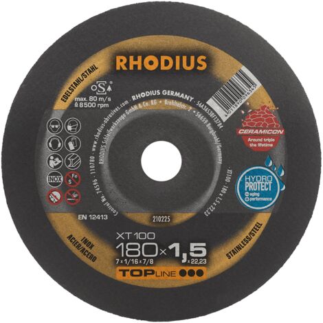 RHODIUS XT100, 25 Stück, 180 x 1,5 mm, Trennscheibe