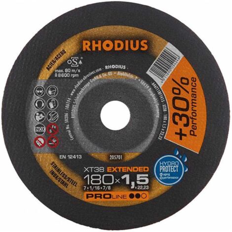 RHODIUS XT38, 25 Stück, 180 x 1,5 mm, Trennscheibe