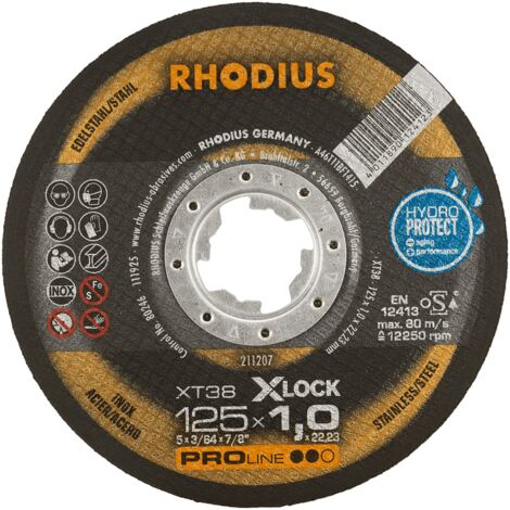 RHODIUS XT38 X-LOCK, 25 Stück, 125 x 1,0 mm, X-LOCK Trennscheibe