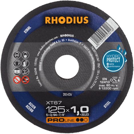 RHODIUS XT67, 10 Stück, 125 x 1,0 mm, Trennscheibe