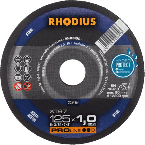 RHODIUS XT67, 50 Stück, 125 x 1,5 mm, Trennscheibe