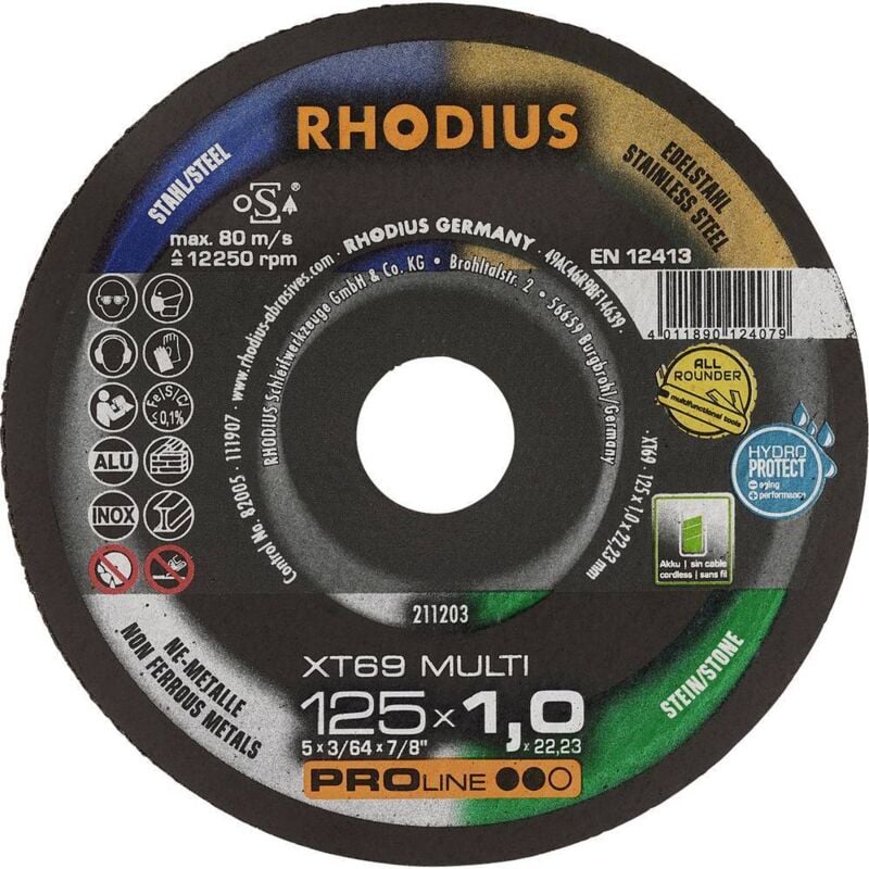 XT69 multi box 211211 Disque à tronçonner 125 mm 10 pc(s) - Rhodius