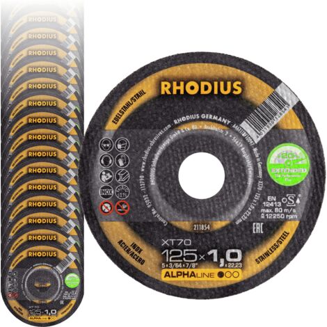 RHODIUS XT70, 50 Stück, 125 x 1,0 mm, Trennscheibe