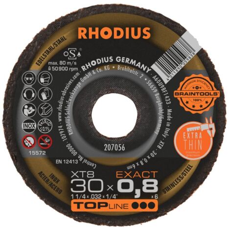 RHODIUS XT8 EXACT MINI, 50 Stück, 30 x 0,8 x 6,00 mm, Trennscheibe