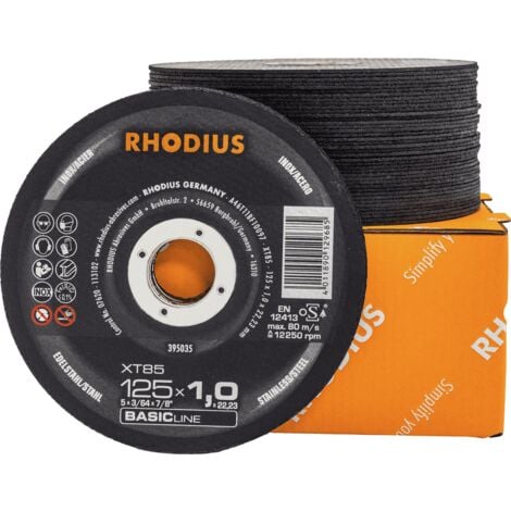 RHODIUS ABRASIVES RHODIUS XT85, 50 Stück, 125 x 1,0 mm, Trennscheibe