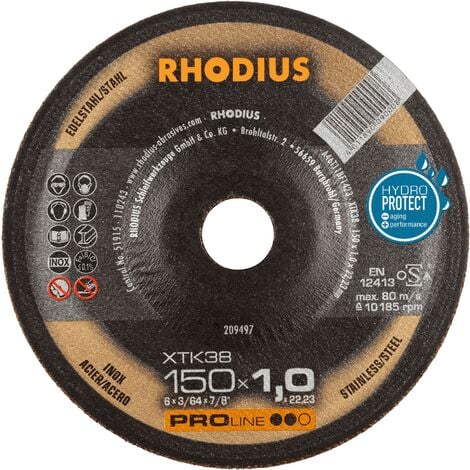 RHODIUS ABRASIVES XTK38, 25 Stück, 150 x 1,0 mm, Trennscheibe