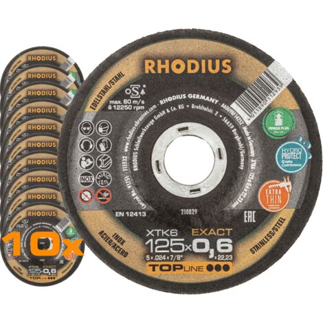 RHODIUS XTK6 EXACT, 10 Stück, 125 x 0,6 mm, Trennscheibe