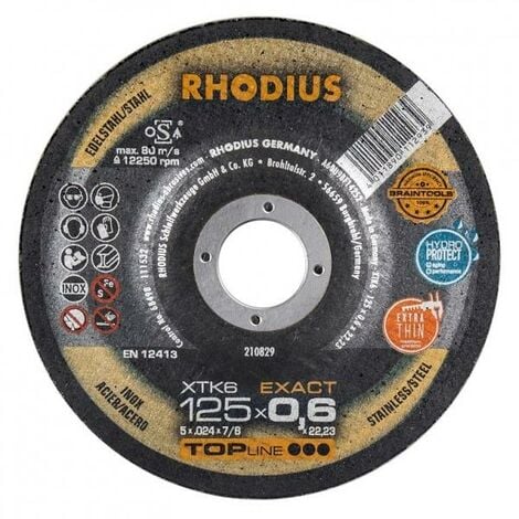 RHODIUS ABRASIVES Rhodius XTK6 Metall Trennscheibe Ø125 mm - 0.6 mm - 22.23 mm