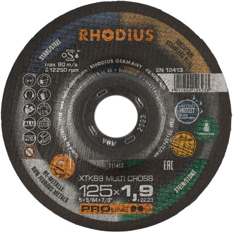 RHODIUS XTK69 MULTI CROSS, 25 Stück, 115 x 1,9 mm, Trennscheibe