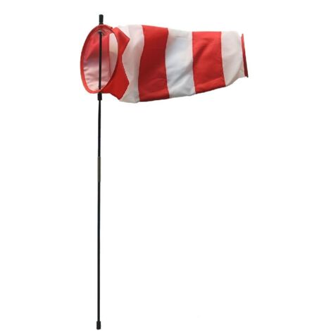 Rhombus Windsok 13x35 cm Rood/Wit