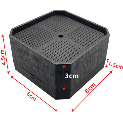 – Rialzi per gambe del letto 4/8 cm – Set da 4 – Plastica robusta – Supporta mobili pesanti – Per letti, scrivanie, divani, tavoli