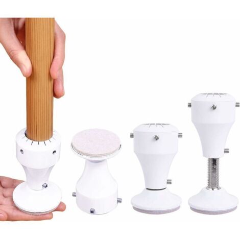 Rialzi regolabili in altezza per mobili, da 7 a 10 cm, per gambe di sedie, tavoli, scrivanie e divani con diametro da 1-1/8 a 1-5/8 pollici, colore bianco.