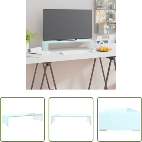 Rialzo monitor -  Supporto TV / Rialzo Monitor in Vetro Verde 60x25x11 cm