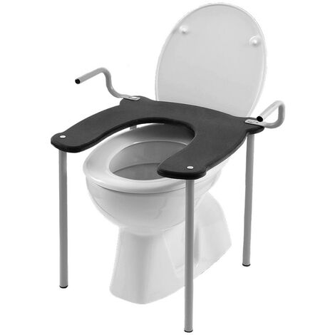 Rialzo per seduta wc e bidet in acciaio con maniglie Antracite