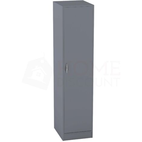 Riano 1 Door Wardrobe With Hanging Rail & Storage Shelf, Grey