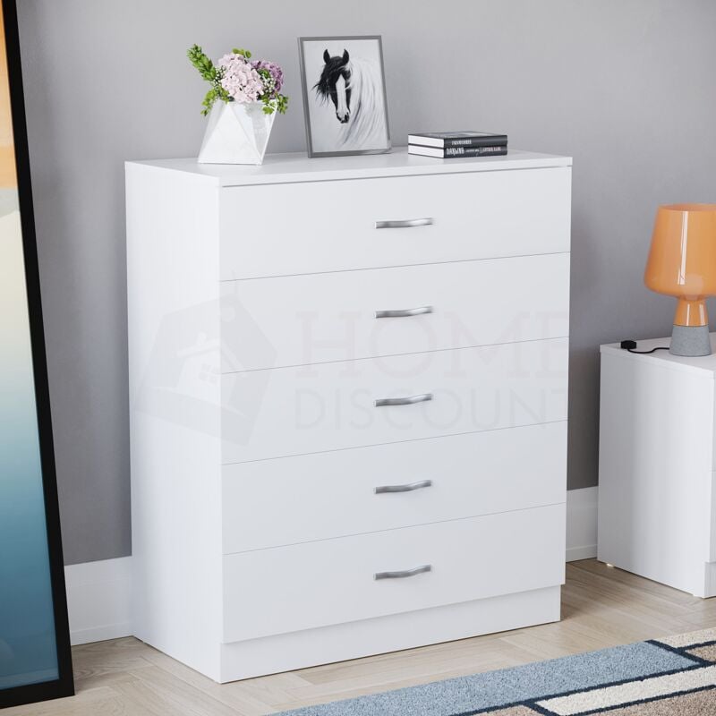Riano 5 Drawer Chest White Riano 5 Drawer Chest White