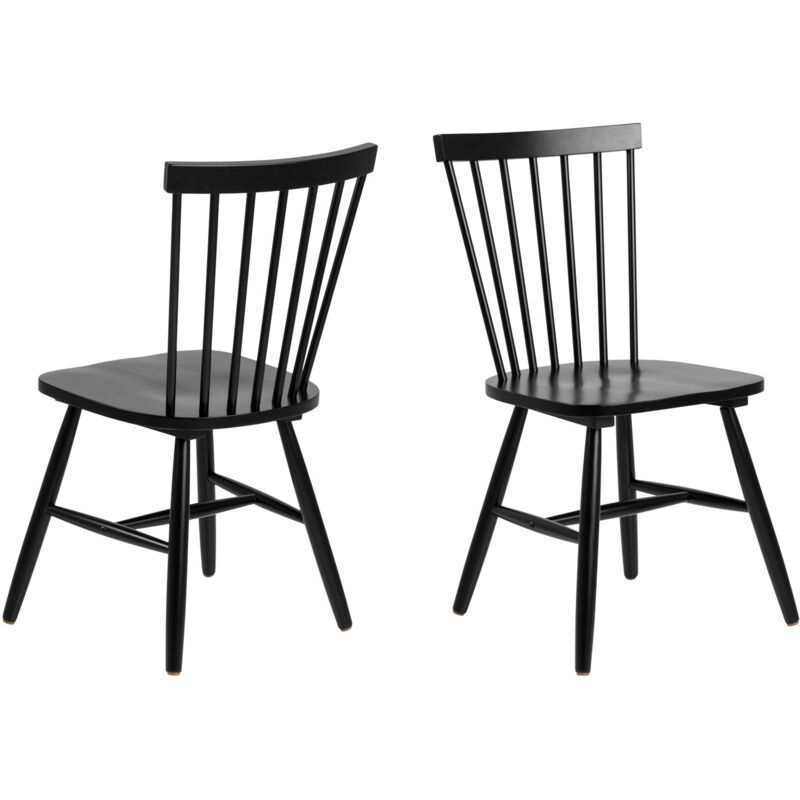Riano Dining Chairs in Black Set of 2, Black