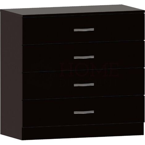 Riano Kommode mit 4 Schubladen, Schlafzimmer-Aufbewahrungsmöbel, Schwar