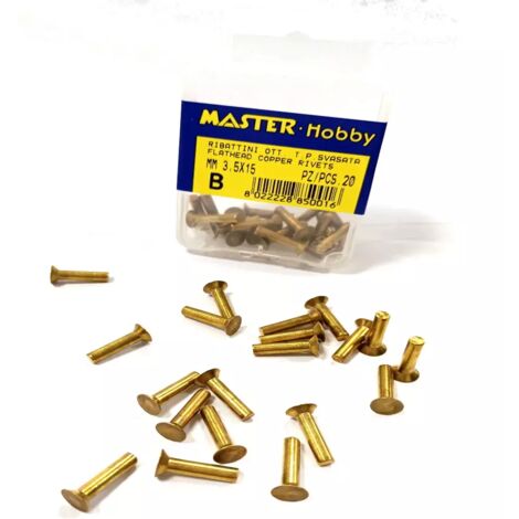 RIBATTINO IN OTTONE TESTA SVASATA 3.5 X 15 (CONF.20 PZ) -PROMO-