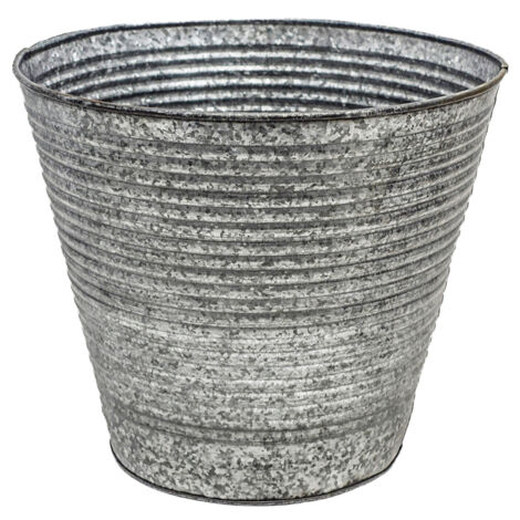 Ribbed Planter - Iron - L37 x W37 x H34 cm - Galvanised