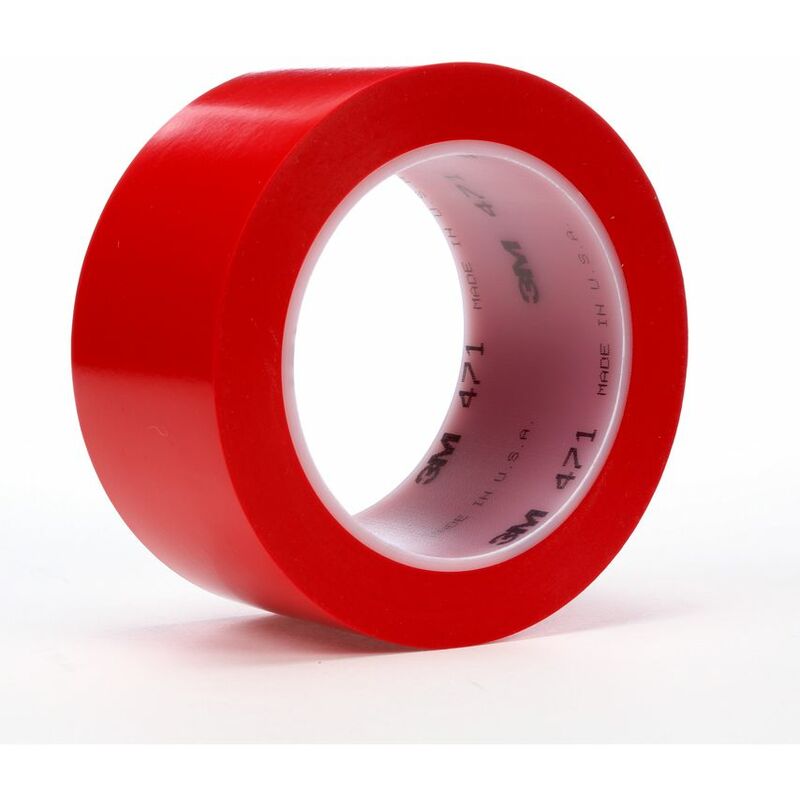 Lane and Safety Marking Tape 471F, Red, 50 mm x 33 m, 0.14 mm - Red - 3M