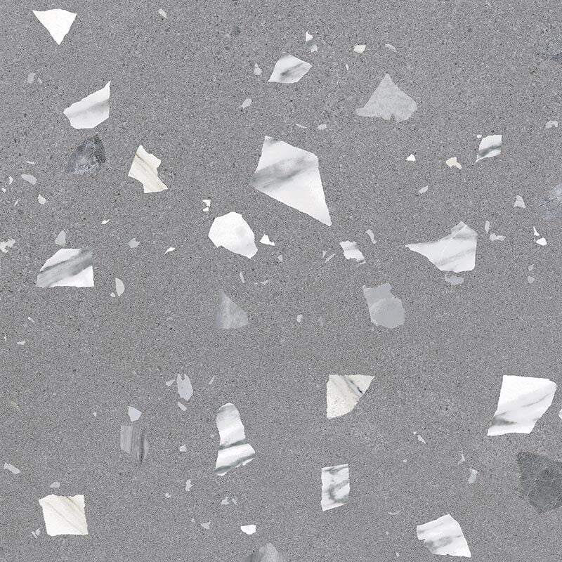 Carrelage sol / mur effet terrazzo 80x80 cm ribe r anthracita (vendu par boite de 1,28m2)