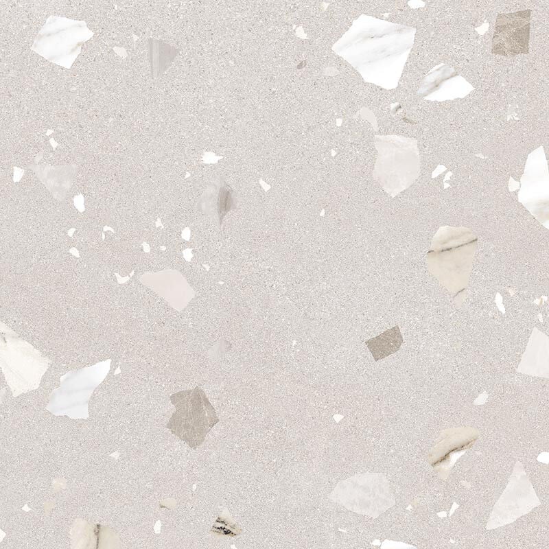 Carrelage sol / mur effet terrazzo 80x80 cm ribe r beige (vendu par boite de 1,28m2)