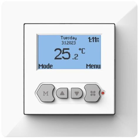 Riberger Digitales Uhrthermostat – Weiß Programmierbarer Raumregler inkl. Sensor für elektrische Fußbodenheizungen