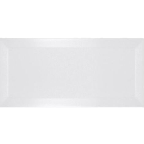 Ribesalbes – Carrelage mural uni métro biseauté blanc mate 10x20 cm – Finition élégante pour intérieurs – Surface 1 m²