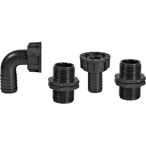 Ribiland 01552 - Raccord pour Pompe 1" - Lot de 4 - Noir