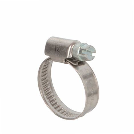 Ribiland – Colliers de serrage inox 16-27 mm – Lot de 2 – Acier inoxydable – Vis en acier pour tuyaux sous pression - INOX 16-27