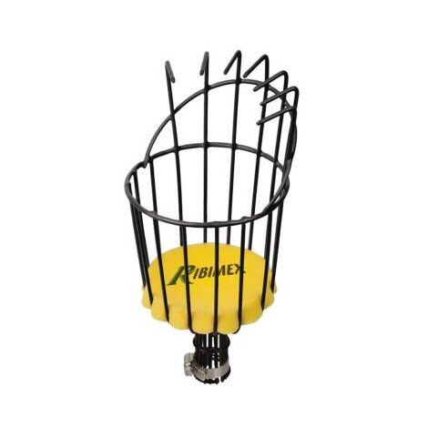 Ribiland – Cueille-fruits métallique – Structure en fil d’acier laqué – Fond en mousse pour préserver les fruits – Dimensions H. 33,5 cm, Ø 14 cm