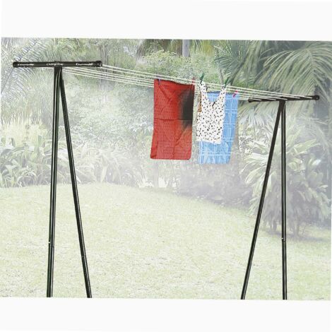 Ribiland – Etendoir à linge extérieur époxy 6 fils – Hauteur 210 cm – Largeur 59 cm – Tubes acier de 20 mm – Montage facile avec visserie incluse