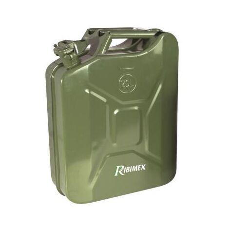 Ribiland – Jerrican en métal 20 litres – Traitement antirouille – Stockage produits chimiques – Norme UN – Dimensions 34x12x47 cm