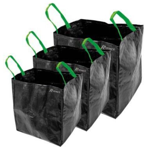 Ribiland – Lot de 3 sacs à déchets 70L 100L 170L – Étanches et imputrescibles – Polyéthylène 200 g/m² – Anses pour transport facile