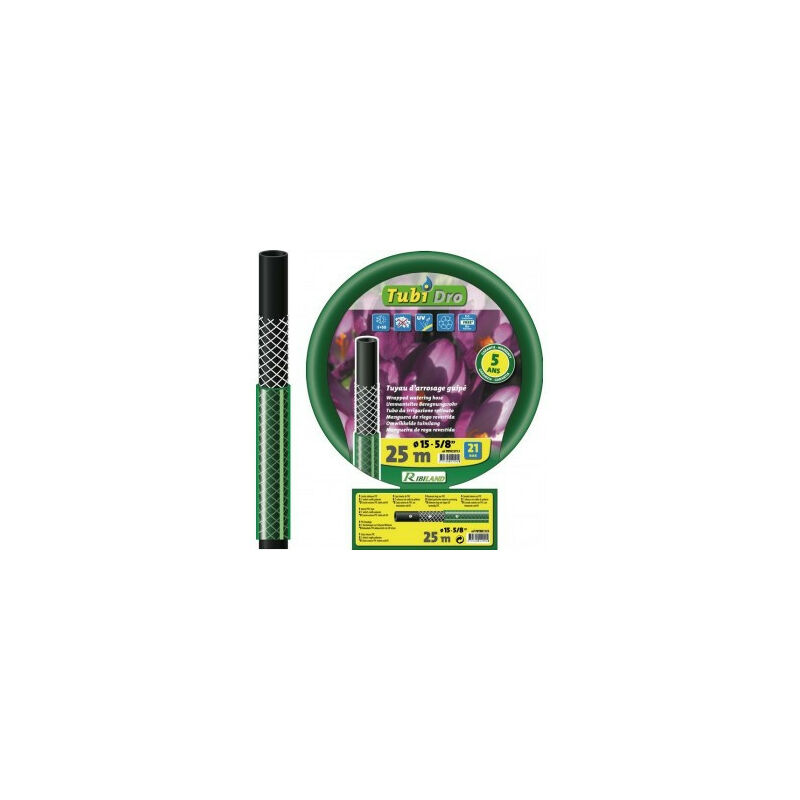 

Ribimex - Ribiland - Manguera de riego de 3 capasTUBI'DRO DiamØ15mm Largo25m