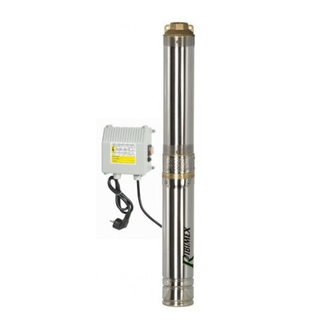 Ribiland – Pompe immergée 550W – Débit 4500 l/h – Hauteur de refoulement 67 m – Corps inox 100 mm – 10 turbines pour forage profond
