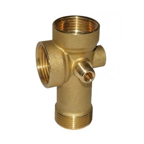 Ribiland – Raccord 5 voies laiton – Diamètre filetage 1' (26 x 34 mm) – Pour surpresseurs – 100 % laiton pour durabilité