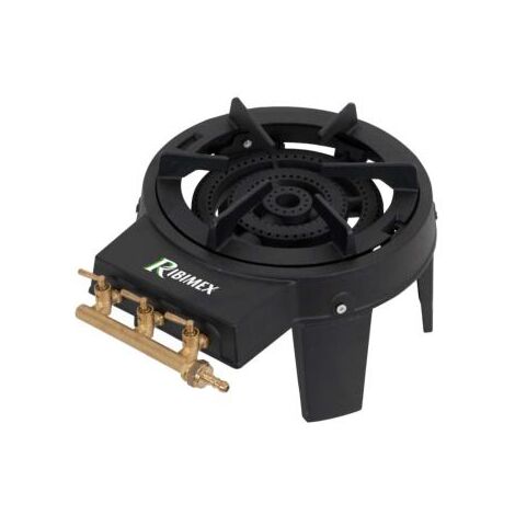 Ribiland – Réchaud à gaz 3 feux 8600 W – Brûleurs en fonte – Pour butane et propane – Stabilité maximale avec 4 pieds en fonte