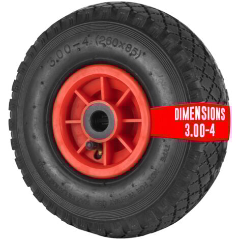 RIBILAND Roue gonflable pour Brouette 10" - Ø 260 mm - Axe 20 mm - Roue caoutchouc résistant - Capacité 135 kg