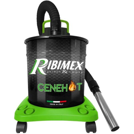 Ribimex Aspiracenere Elettrico Cenehot per Ceneri Calde fino a 40 Gradi, con Filtro HEPA Speciale, Bidone da 18 L, Potenza 950 W, Ideale per Stufe, Caminetti e Barbecue - PRCEN008