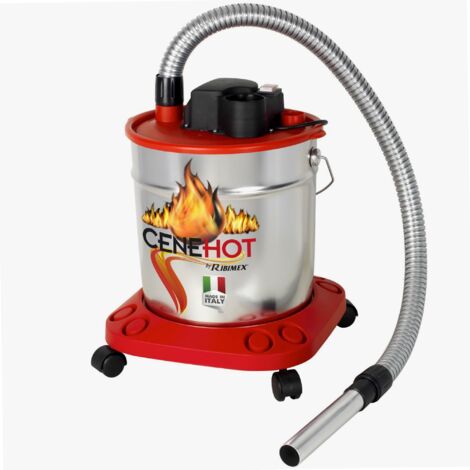 Ribimex – Aspirateur souffleur à cendres 950W – Réservoir 18L en tôle laquée – Filtre HEPA lavable – Chariot à roulettes pour transport facile - PRCEN008