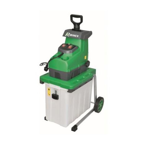 Ribimex – Broyeur de végétaux électrique 2800W – Diamètre de coupe 44 mm – Bac amovible 60 litres – Silencieux et mobile